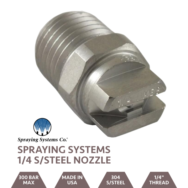 Stainless Steel 1/4” BSP Jet 0 Degree Nozzle